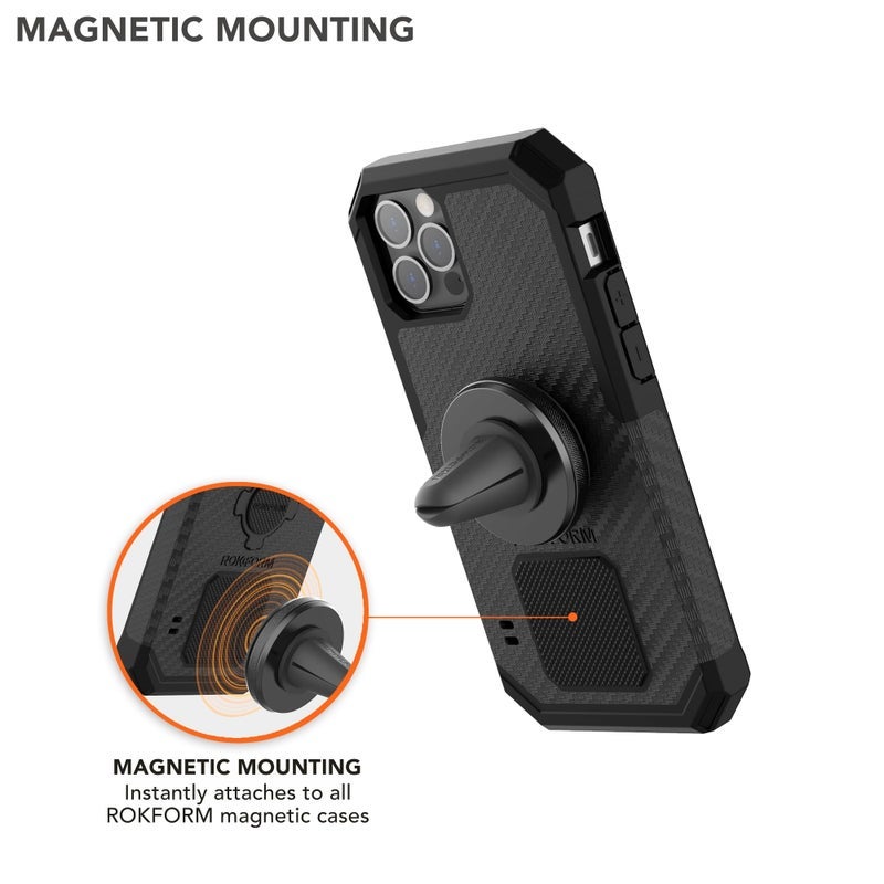 Rokform - Magnetic Air Vent Mount, Super Grip Car Truck & Van Vent Clip, Aluminum Cell Phone Holder, Removable Vent Magnet Mount, Specially Designed for Cases (Black) - Image 2